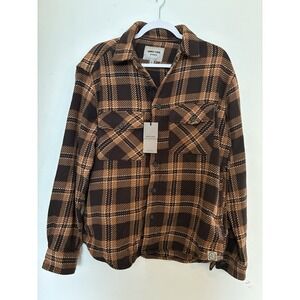 Amongst Others Plaid Button Jacket Chocolate Spread Collar Men's Size M